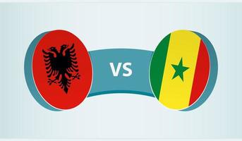 Albania versus Senegal, equipo Deportes competencia concepto. vector