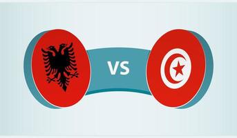 Albania versus Túnez, equipo Deportes competencia concepto. vector