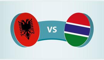 Albania versus Gambia, equipo Deportes competencia concepto. vector