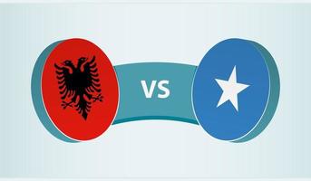 Albania versus Somalia, equipo Deportes competencia concepto. vector