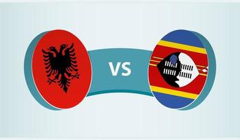 Albania versus suazilandia, equipo Deportes competencia concepto. vector