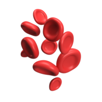 3d flusso rosso sangue cellule ferro piastrine. realistico medico illustrazione isolato trasparente png sfondo