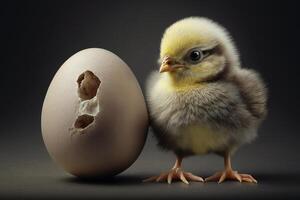 baby chicken and egg photo