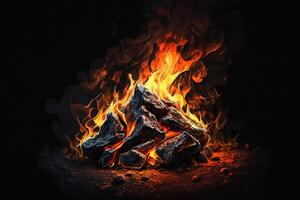 Glowing Hot Charcoal Fire photo