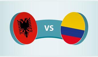 Albania versus Colombia, equipo Deportes competencia concepto. vector