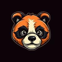 un logo de un panda cabeza, diseñado en esports ilustración estilo vector