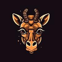 A logo of a giraffe's head, designed in esports illustration style vector