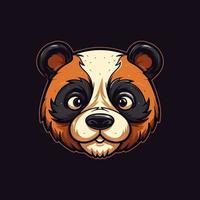 un logo de un panda cabeza, diseñado en esports ilustración estilo vector