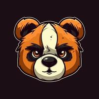 un logo de un panda cabeza, diseñado en esports ilustración estilo vector