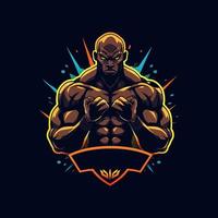 A logo of a boxing fighter, designed in esports illustration style vector