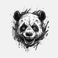 Logo of an angry panda designed in esports illustration style vector