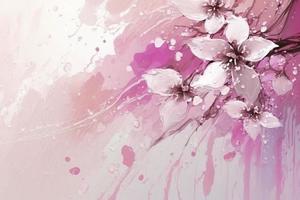 Abstract painting like cherry blossoms and strawberry milk Spring hand drawn background texture, Chinese Painting Cherry Blossom photo