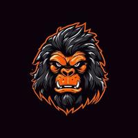 A logo of a angry monkey head, designed in esports illustration style vector