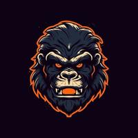 A logo of a angry monkey head, designed in esports illustration style vector