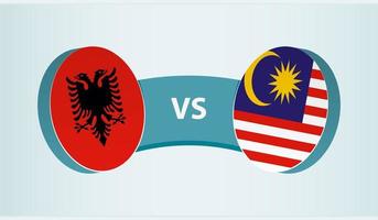 Albania versus Malasia, equipo Deportes competencia concepto. vector