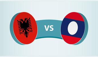Albania versus Laos, equipo Deportes competencia concepto. vector