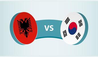 Albania versus sur Corea, equipo Deportes competencia concepto. vector