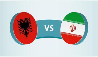 Albania versus Iran, team sports competition concept. vector