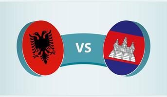 Albania versus Camboya, equipo Deportes competencia concepto. vector