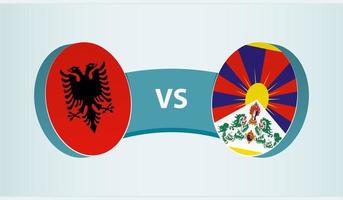Albania versus Tíbet, equipo Deportes competencia concepto. vector