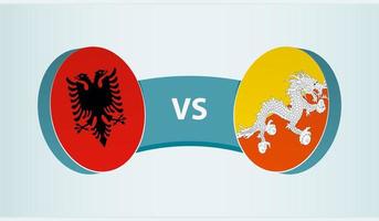 Albania versus Bhutan, team sports competition concept. vector