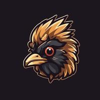 A logo of a cockerel head, designed in esports illustration style mascot design vector