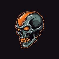 A logo of a angry skull head, designed in esports illustration style vector