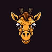 A logo of a giraffe head, designed in esports illustration style vector