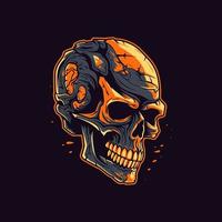 A logo of a angry skull head, designed in esports illustration style vector