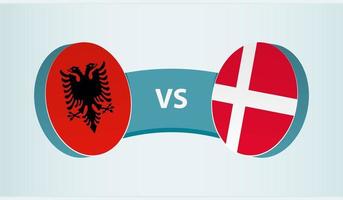 Albania versus Denmark, team sports competition concept. vector