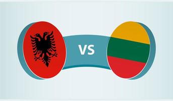 Albania versus Lituania, equipo Deportes competencia concepto. vector