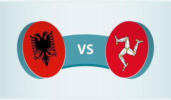 Albania versus isla de hombre, equipo Deportes competencia concepto. vector