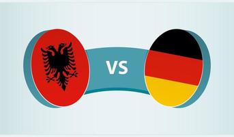 Albania versus Alemania, equipo Deportes competencia concepto. vector