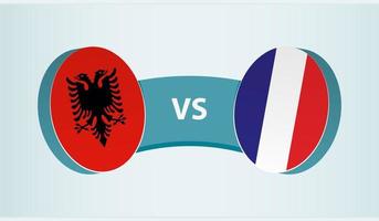 Albania versus Francia, equipo Deportes competencia concepto. vector