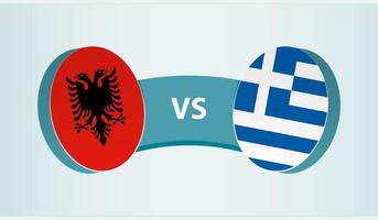 Albania versus Grecia, equipo Deportes competencia concepto. vector