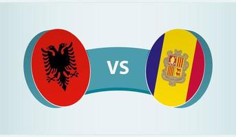 Albania versus andorra, equipo Deportes competencia concepto. vector