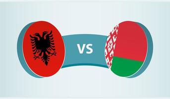 Albania versus bielorrusia, equipo Deportes competencia concepto. vector