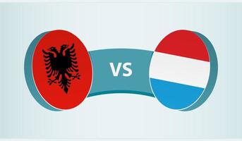 Albania versus luxemburgo, equipo Deportes competencia concepto. vector