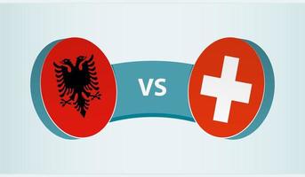 Albania versus Suiza, equipo Deportes competencia concepto. vector