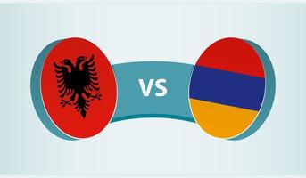 Albania versus Armenia, equipo Deportes competencia concepto. vector