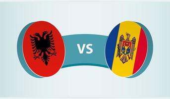 Albania versus moldavia, equipo Deportes competencia concepto. vector