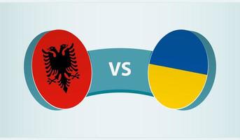 Albania versus Ucrania, equipo Deportes competencia concepto. vector