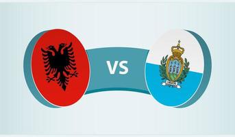 Albania versus San Marino, team sports competition concept. vector