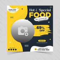 restaurant business Modern food burger web banner design for social media advertisement. elegant fresh food delicious pizza social media post promo template. special fast food Sale Offer post Banner vector