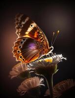 Nature's Artistry, The Majestic Butterfly Perched on a Beautiful Bloom, photo