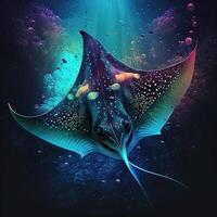 A Manta Ray Borealis Watch Over the Deep, photo