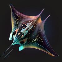 The Oceanic Sentinel, A Manta Ray Borealis Watch Over the Deep, photo