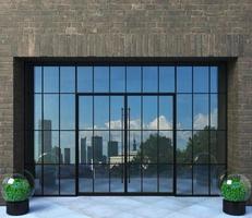 Modern glass black office entrance loft door photo