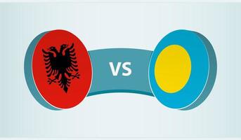 Albania versus palau, equipo Deportes competencia concepto. vector