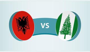 Albania versus norfolk isla, equipo Deportes competencia concepto. vector